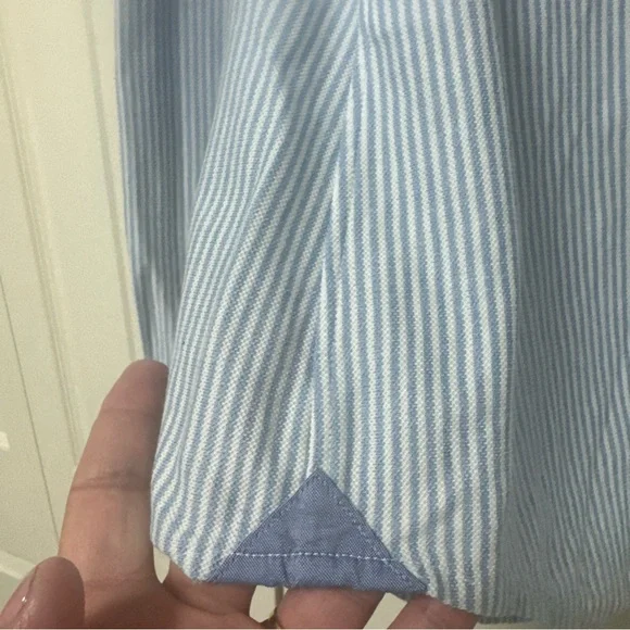 Boss Light Blue Fine-Striped Mens Dress Shirt A49 - Picture 3 of 13